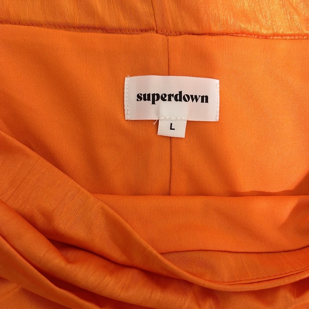 NWT Superdown joana two piece skirt set orange tangerine neon maxi - Picture 5 of 7